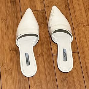 Prada Calzature Donna White Mules